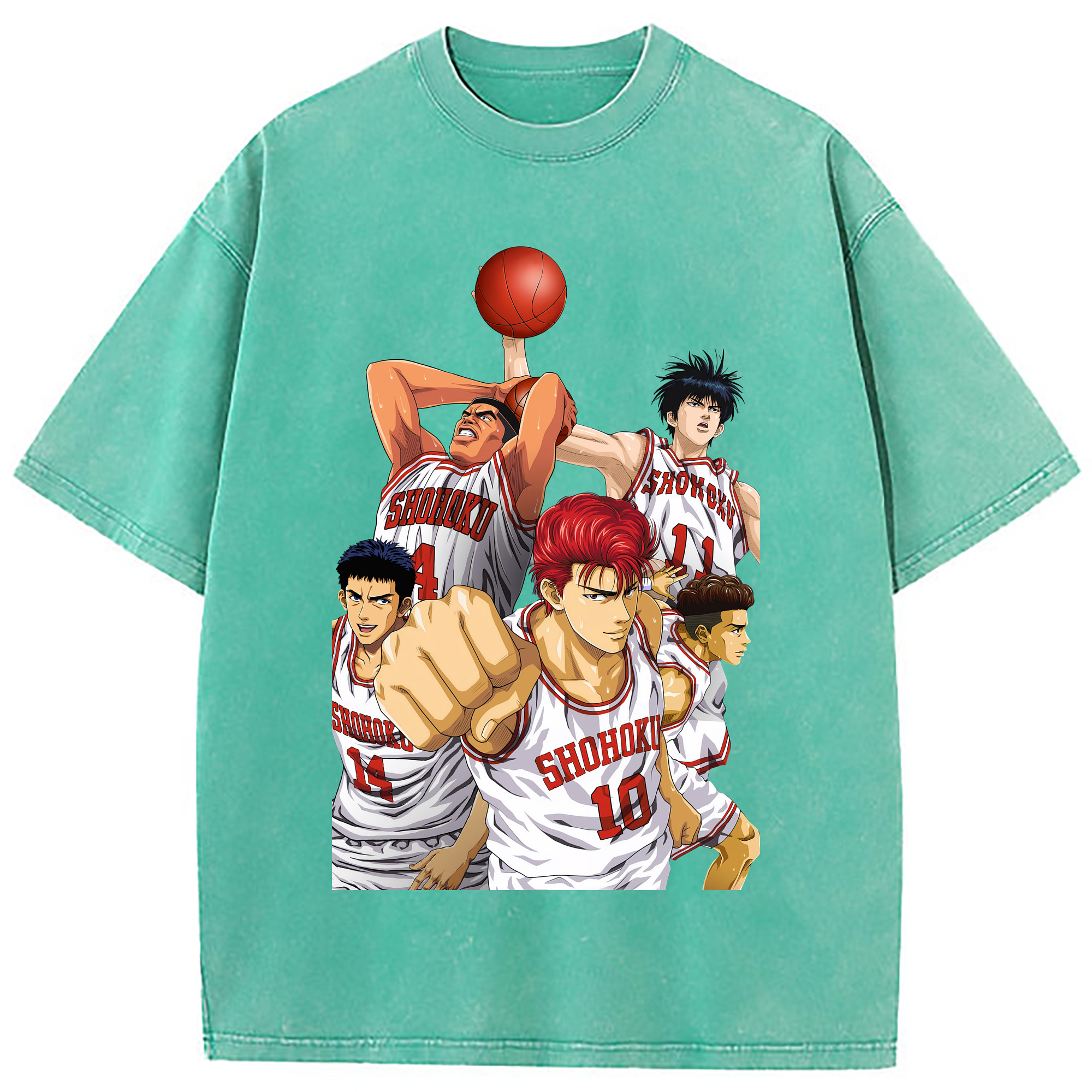 （画像用） SLAM DUNK／スラムダンク 綿100% ヴィンテージ風 半袖Tシャツ（フロントプリント）